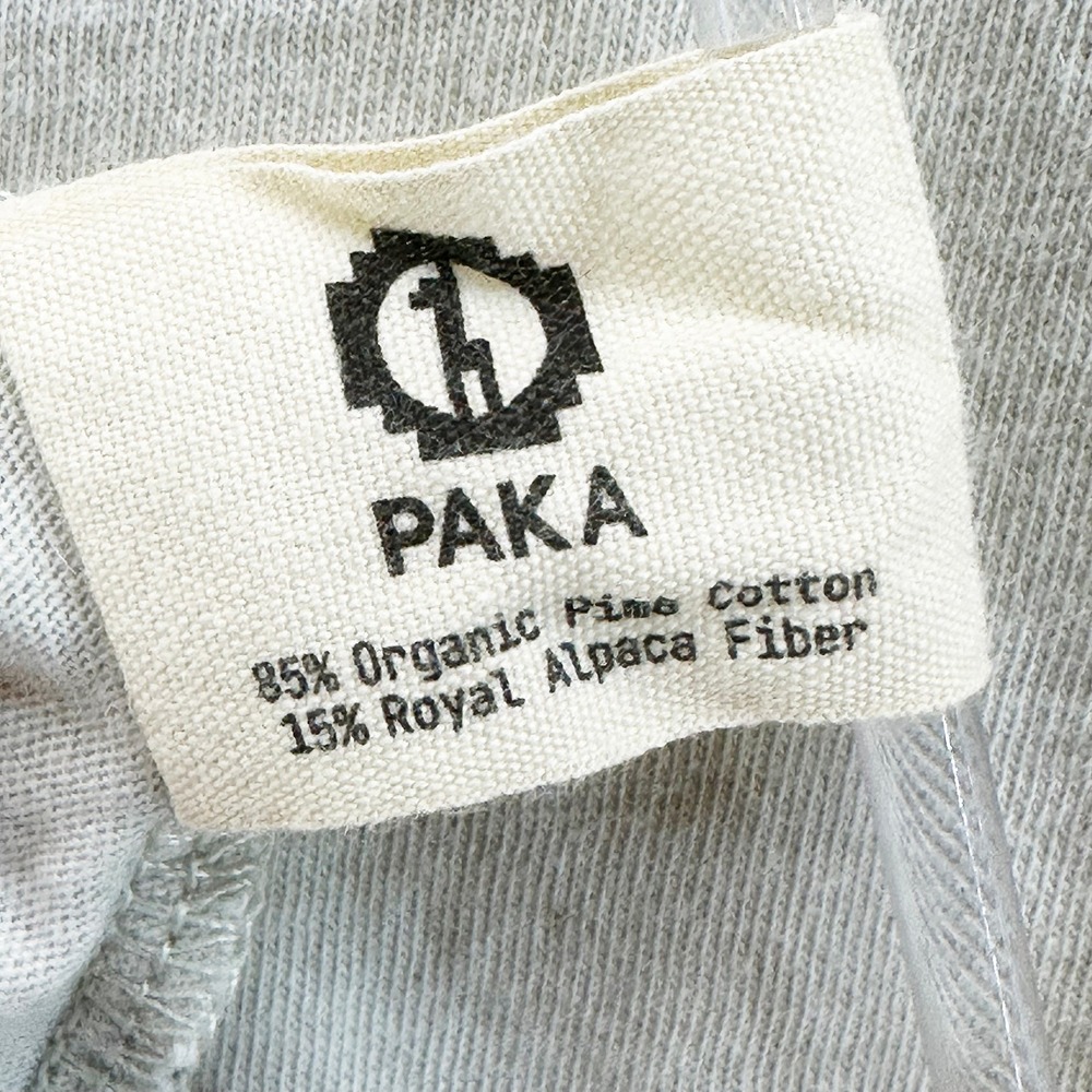 PAKA Organic Pima Cotton & Alpaca Crew Neck Tee • Large • bone beige - Picture 6 of 8